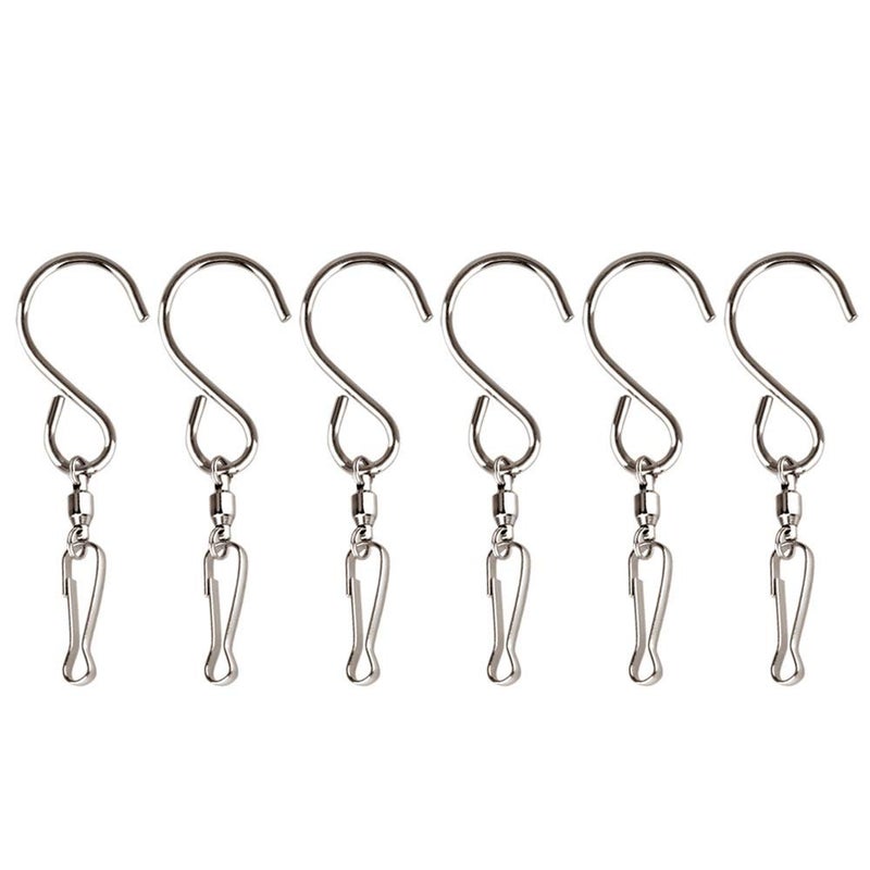 KUUQA Swivel Hooks Clips for Hanging Wind Spinners Wind Chimes Crystal Twisters Party Supply6 Pack