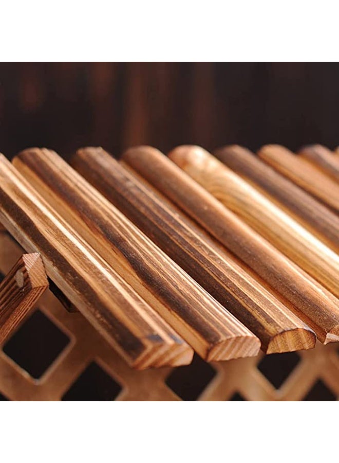 HOME TASTE Hanging Wooden Wall Planter With Decorative Artificial Flowers - Vintage Wood Planter For Hanging Flower Baskets And Vases - Image 5