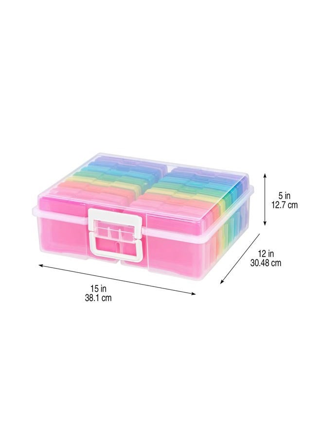 Recollections Photo Box and Craft Keeper, Multicolor – Clear Photo Storage Box Includes 16 Mini Colorful Cases - Image 3
