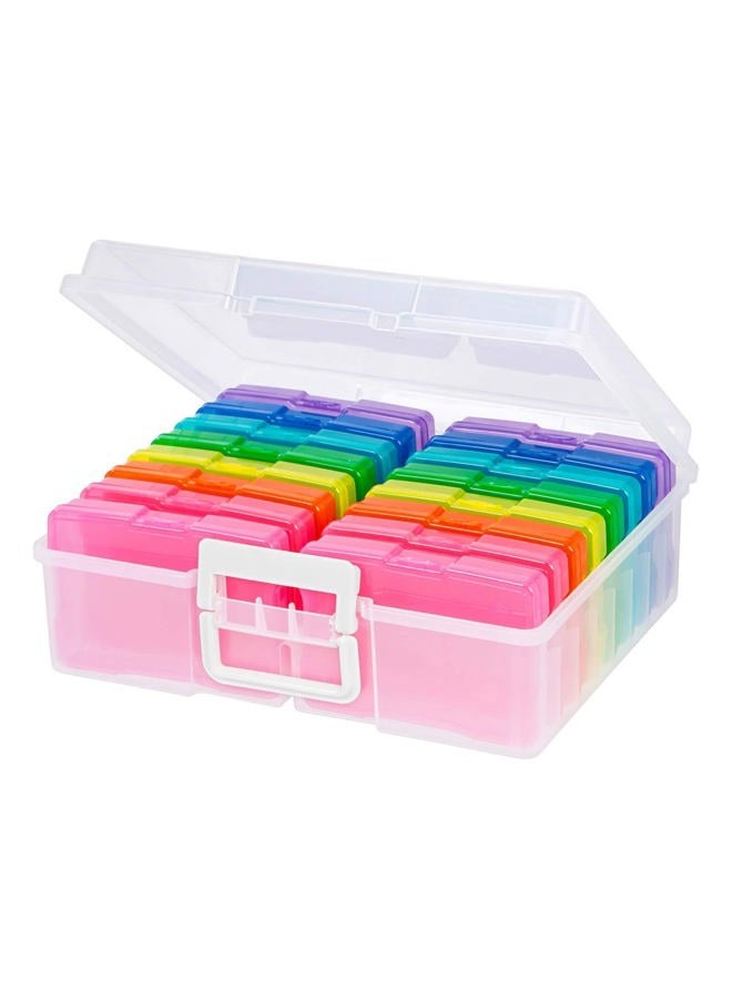 Recollections Photo Box and Craft Keeper, Multicolor – Clear Photo Storage Box Includes 16 Mini Colorful Cases - Image 4