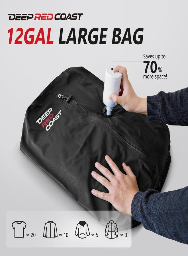 deepredcoast Vacuum Bags with Wireless Pump- Space Saver Compression Bags for Luggage, No Checked Baggage, Triple Your Luggage Space, IP68, Reusable, Fits 20/24/28 Inch Suitcase - Image 3