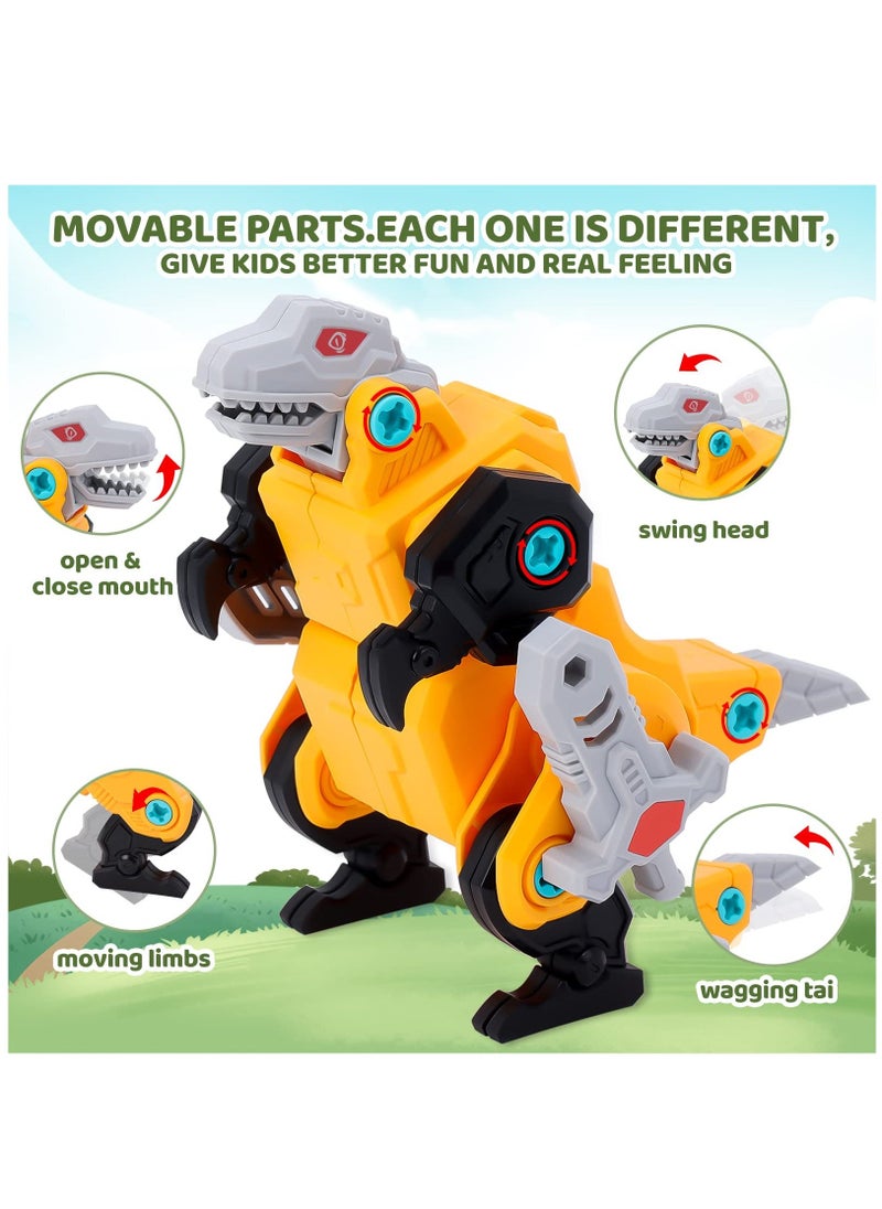 Dinosaur Toys For Kids 3-5, Stem Transformer Toys 4 In 1 Take Apart Robot Toys With Electric Drill, Building Toys for boys 4-6 5 Year Old Boy Birthday Gift Ideas 6 Year Gifts - Image 5