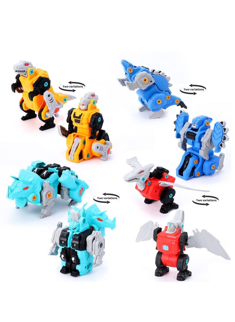 Dinosaur Toys For Kids 3-5, Stem Transformer Toys 4 In 1 Take Apart Robot Toys With Electric Drill, Building Toys for boys 4-6 5 Year Old Boy Birthday Gift Ideas 6 Year Gifts - Image 3