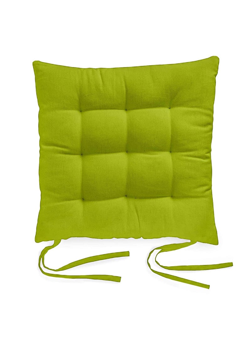AARON INC AARON INC Cotton Microfiber Square Chair Seat Cushion with 2 Side Ties for Office Floor Seating Cushion for Pooja Home Car Setting Pillow 16 X 16 Inch 1 Pack Green  - Image 1