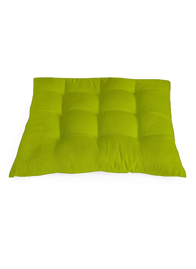 AARON INC AARON INC Cotton Microfiber Square Chair Seat Cushion with 2 Side Ties for Office Floor Seating Cushion for Pooja Home Car Setting Pillow 16 X 16 Inch 1 Pack Green  - Image 3