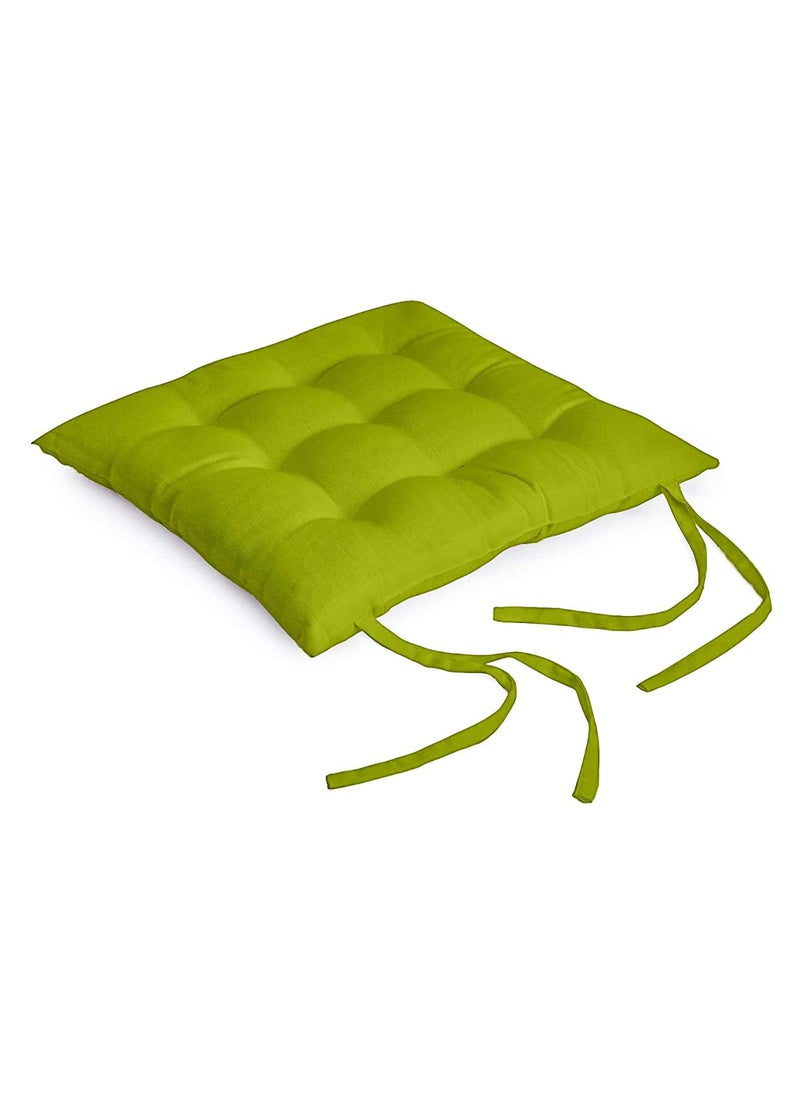 AARON INC AARON INC Cotton Microfiber Square Chair Seat Cushion with 2 Side Ties for Office Floor Seating Cushion for Pooja Home Car Setting Pillow 16 X 16 Inch 1 Pack Green  - Image 4