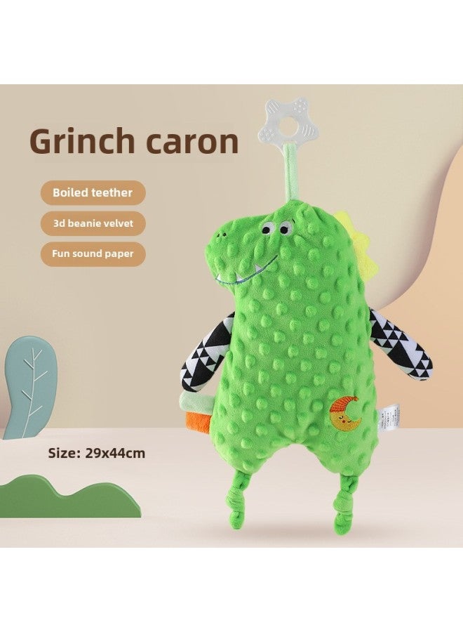 Baby Animal 3D Figurine Plush Doll With Silicone Teeth Glue Bell Paper Towel Baby Square Towel-Color:Greencaron Soothing Sleeping Doll (bag) 73g Volume Weight 275g  - Image 1