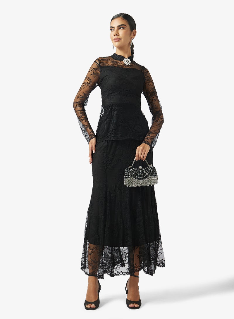 Khizana Lace Peplum Top & Skirt set - Image 5