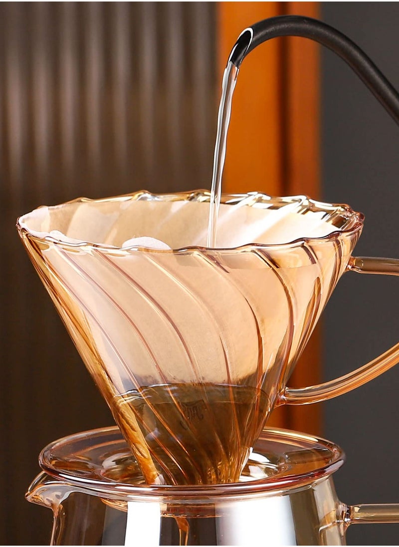 Glass Coffee Server Set 600ml Glass Pour Over Coffee Maker Set with Dripper V60 Coffee Pot for Home and Office