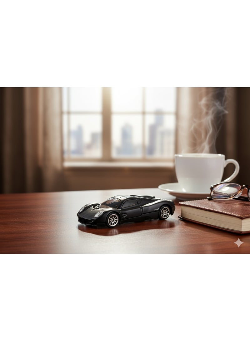 D-Power 1:64 Diecast Pagani Utopia Matte Black Collectible Mini Super car - Image 2