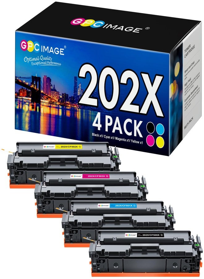 جي بي سي إيمدج خرطوشة حبر بديلة متوافقة مع GPC Image 202X لطابعات HP 202X 202A CF500X CF500A، للاستخدام مع طابعات LaserJet Pro MFP M281fdw M254dw M281cdw M281 M281dw M280nw (أسود، سماوي، أرجواني، أصفر) - Image 1