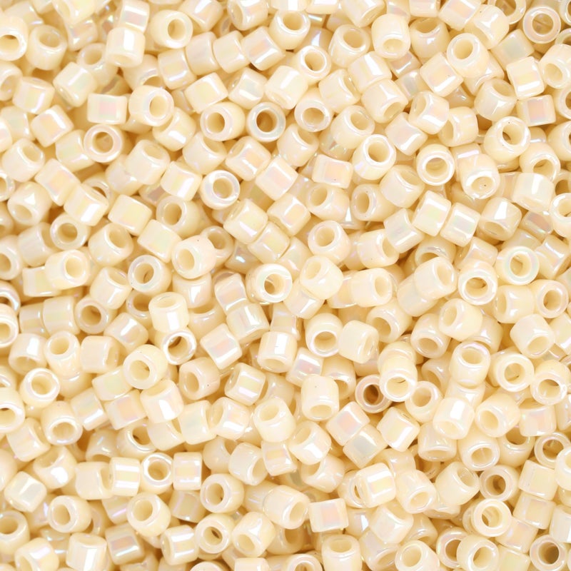 Miyuki Delica Seed Beads â€“ Size 11/0 (1.6 mm), DB0157, Opaque Ivory AB, 7.2 g, Approx. 1440 Beads, Made in Japan - Image 2