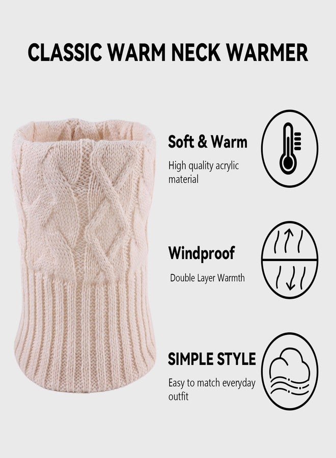Zsedrut Fall Winter Women Scarves Cable Knitted Scarf For Women Warm Neck Warmer Cold Weather (Beige) - Image 2