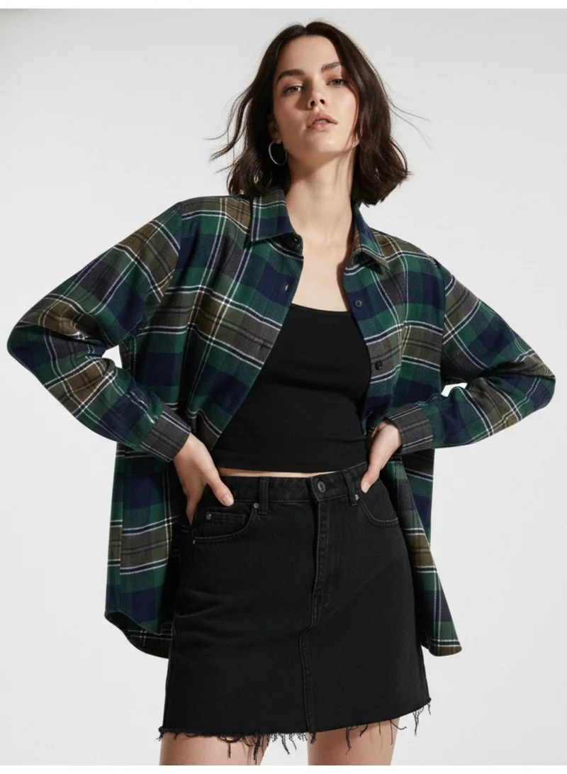 Outzidr  Multi Classic Checked Cotton Casual Shirt for Women | Best Price UAE