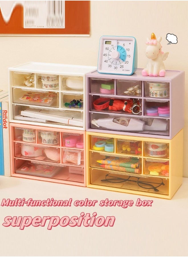 Desk Organizer with 6 Drawers, Makeup Organizer, Plastic Cosmetic Organizer, Bathroom Organization Boxes, Desktop Storage Box