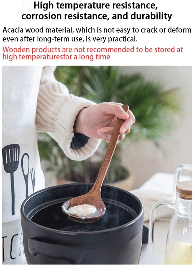 مجموعة ملاعق طهي خشبية 9 قطع مع مسند ملاعق ملاعق خشبية للطهي مجموعة أواني مطبخ أدوات طهي خشبية أدوات طهي خشبية مجموعة أدوات مطبخ خشبية من خشب الساج الطبيعي مع مسند ملاعق ملاعق خشب ملعقة خشب طقم ملاعق طبخ  ملاعق طبخ ملاعق خشب للطبخ ملاعق سيليكون - Image 3
