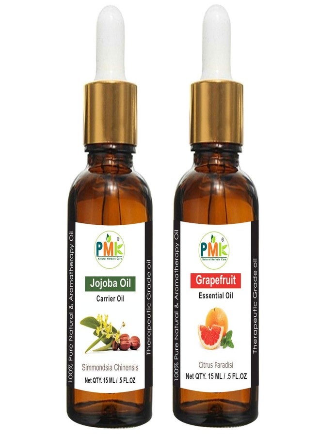 PMK Pure Natural Jojoba Oil and Grapefruit Oil For Hair Growth, Skin care (Each 15ML) - Image 2