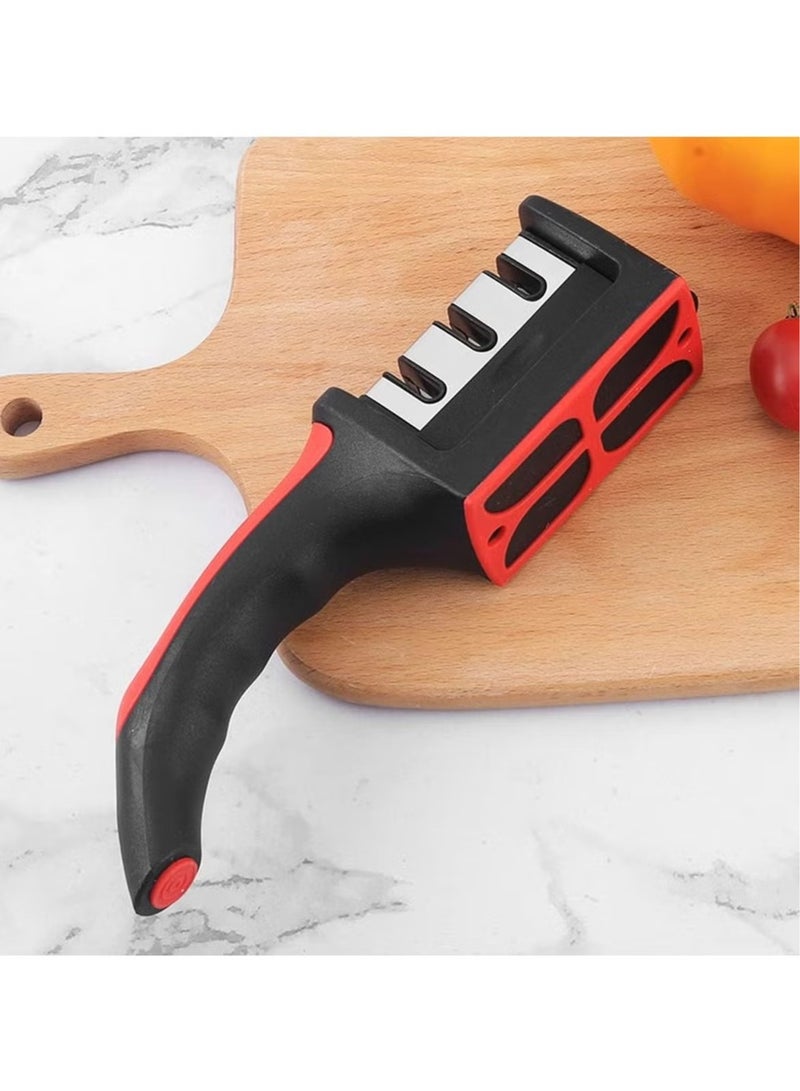 3 in 1 Knife Sharpener with 3 Stages, Handheld Knife Sharpener Helps Repair, Restore, Polish Blades, Including Straight, Serrated Blades and Scissors - Image 2