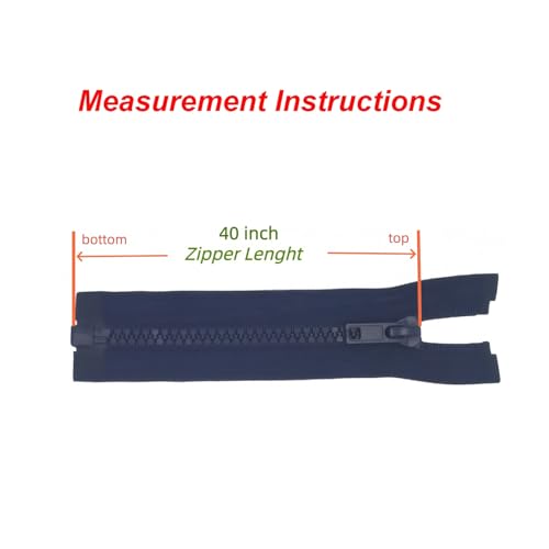 YaHoGa 2PCS #5 40 Inch Separating Jacket Zippers for Sewing Coats Jacket Zipper Replacement Black Plastic Zippers Bulk (40" 2pc) - Image 2