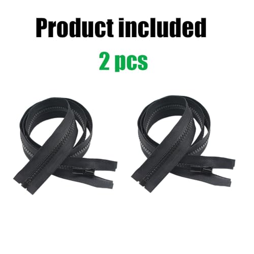 YaHoGa 2PCS #5 40 Inch Separating Jacket Zippers for Sewing Coats Jacket Zipper Replacement Black Plastic Zippers Bulk (40" 2pc) - Image 3