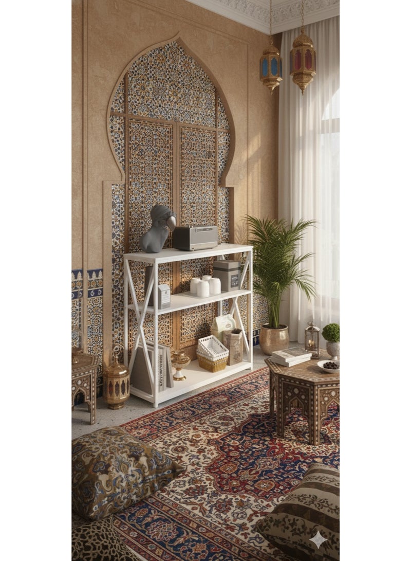 إكسبرت طاولة وحدة التحكم مقاس 100 × 35 × 90 سم مع منفذ طاقة وطاولة أريكة قابلة للتعديل مع رف تخزين وطاولة مدخل للأريكة ومدخل غرفة المعيشة-EI-403 - Image 5