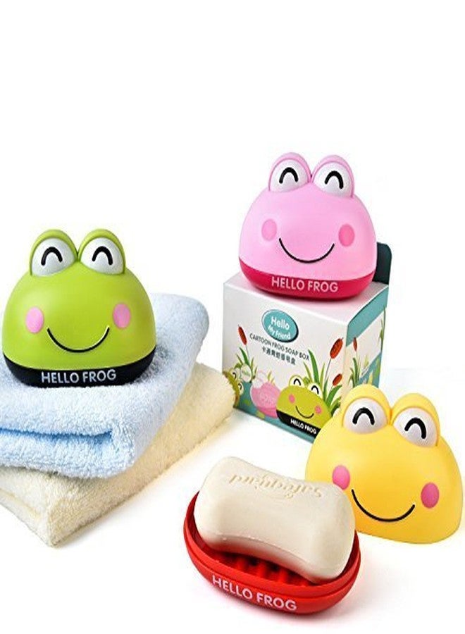 Prostuff.in ABS Creative Cartoon Frog Bathroom Soap Holder Kitchen Sponge Drain Rack; 11x7.3x8 cm (Assorted Color) - Image 2