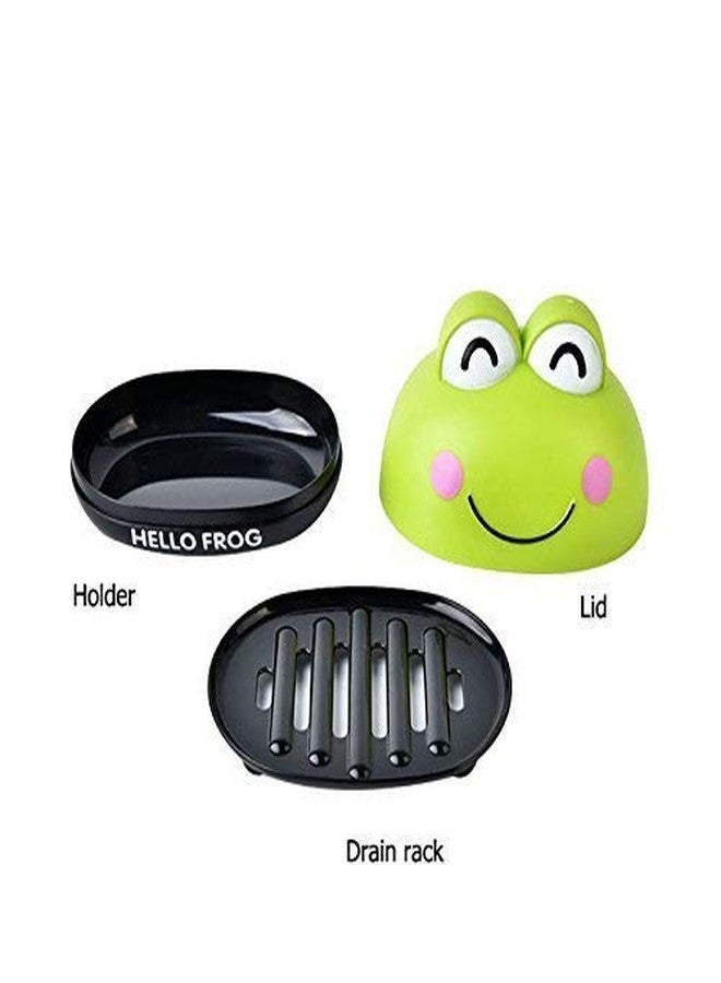 Prostuff.in ABS Creative Cartoon Frog Bathroom Soap Holder Kitchen Sponge Drain Rack; 11x7.3x8 cm (Assorted Color) - Image 4