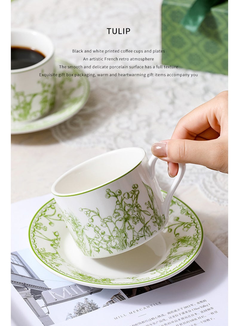 فنجان سيراميك مع صحن للكابتشينو وفن اللاتيه والقهوة اليدوية - Image 5