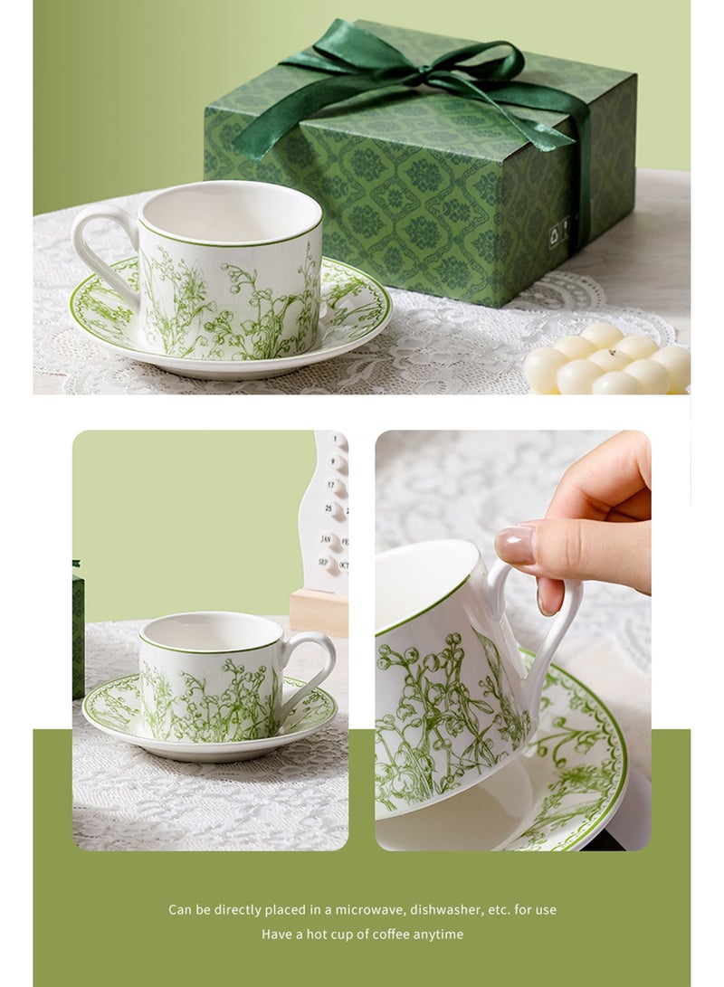 فنجان سيراميك مع صحن للكابتشينو وفن اللاتيه والقهوة اليدوية - Image 4