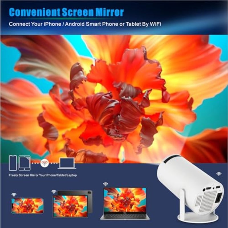 Portable home theater office smart projector with 4K Full HD, 16GB+2GB RAM, Android 12, Netflix, built-in apps, 130-inch display, WiFi 6, 180 rotation, auto keystone - Image 5