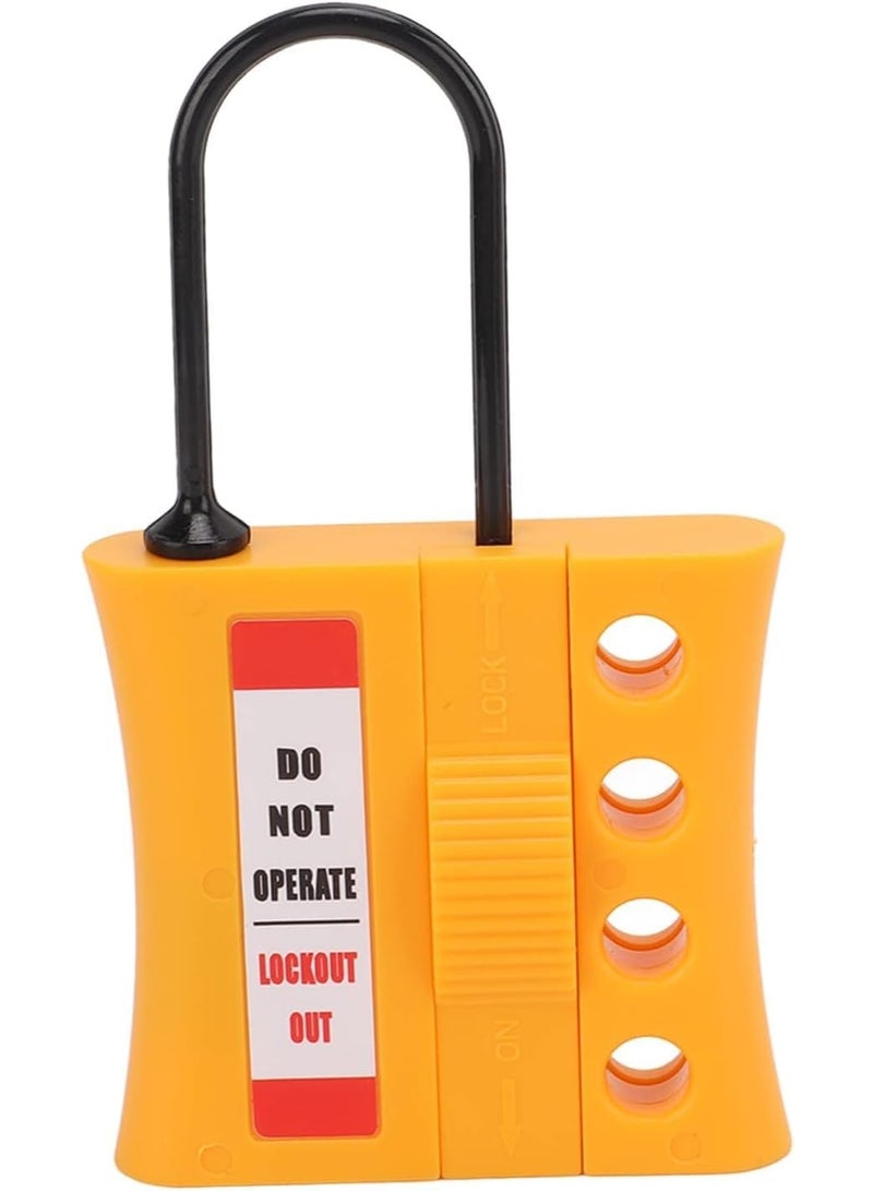 Giffex Insulated Loto Lock 4 Hole Lockout Tagout Hasp, Nylon ABS Stop Lockout 36mm Keyholes, & Explosion Proof (Yellow) - Image 1