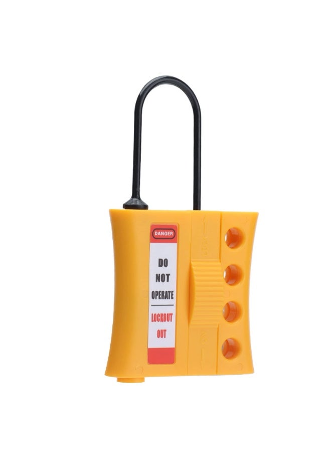 Giffex Insulated Loto Lock 4 Hole Lockout Tagout Hasp, Nylon ABS Stop Lockout 36mm Keyholes, & Explosion Proof (Yellow) - Image 3