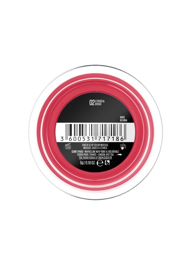 MAYBELLINE NEW YORK Cloudtopia Cheek & Lip Mousse – Blurred, Pigmented Blush – Light as a Cloud – Cheek Color - Ethereal Rouge 02 - Image 5