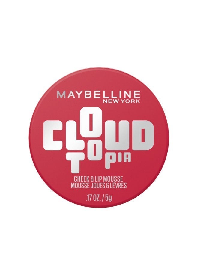 MAYBELLINE NEW YORK Cloudtopia Cheek & Lip Mousse – Blurred, Pigmented Blush – Light as a Cloud – Cheek Color - Ethereal Rouge 02 - Image 1