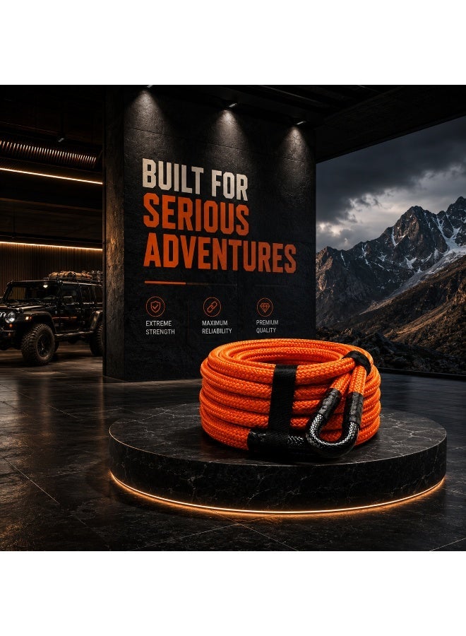 Toby's Toby’s 9 Meter 14 Ton Kinetic Recovery Rope – Heavy Duty Offroad Tow Belt with Hooks & Gloves, Thickened Anti-Break Towing Rope for Car, SUV, Truck, ATV Emergency Recovery - Image 2