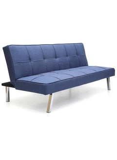 Multi Home Furniture Modern Design Mh-1058sb-blue Sofa Bed Or 3 Seater Sofa Soft Fabric 3-seater Sofa Made Of Finiest Fabric Sofa And Silver Legs Bed Is Foldable Futon Bed For Living Room – Blue  - Image 1
