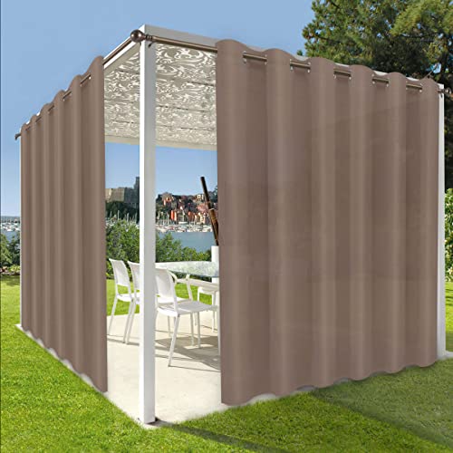 OutdoorLines OutdoorLines Waterproof Indoor Outdoor Curtains for PatioPrivacy Sun Blocking Grommet Curtain Panel Weatherproof UV Resistant Curtains for Gazebo Porch Pergola Khaki 100W x 84L Inch 1 Panel 