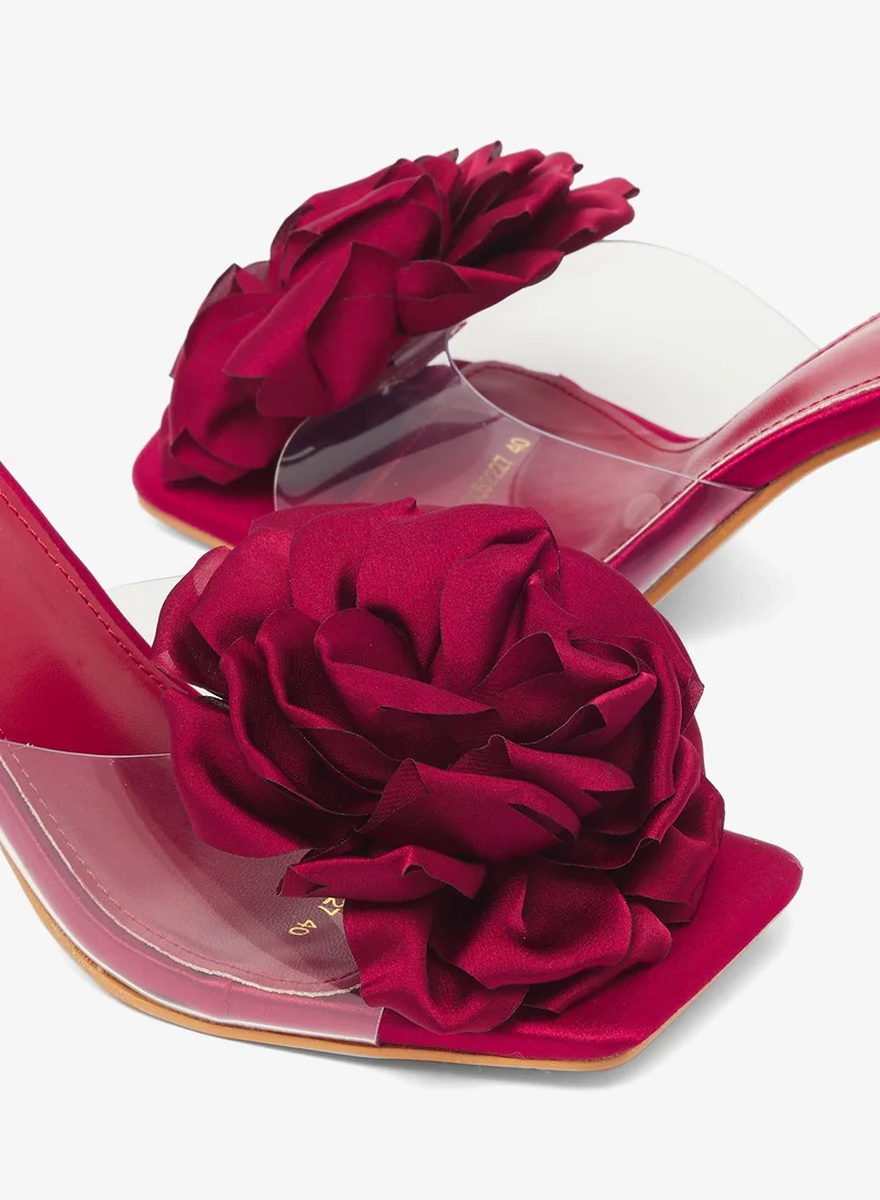 ELLA Burgundy Heeled Sandals for Women | Best Price UAE