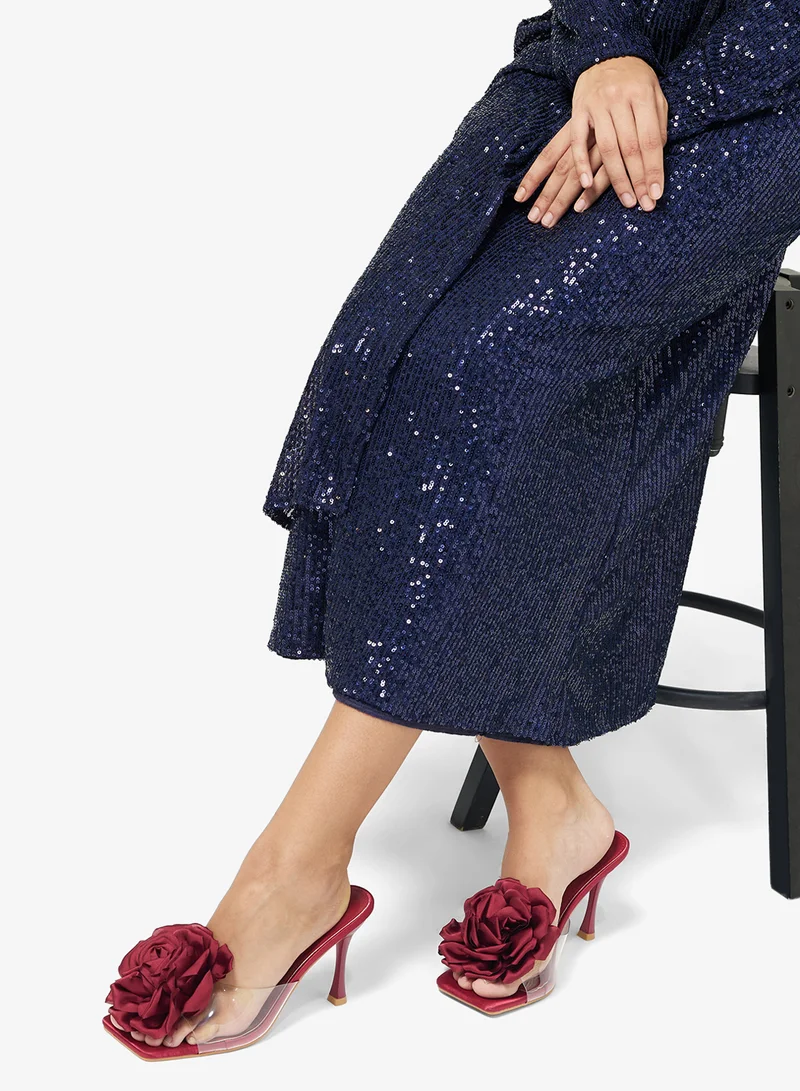ELLA Burgundy Heeled Sandals for Women | Best Price UAE