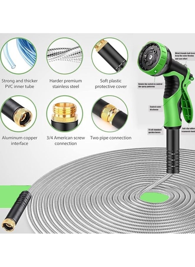 RUIYADA 75ft Garden Hose, Expandable Water Hose, Flexible No-Kink Water Pipe With 10 Function Hose Spray Nozzle, Solid Brass Connector, Holder & Storage Bag for Connector/Spray Gun/Hose Set Water Pipes for Garden Car Pet Cleaning - Image 2