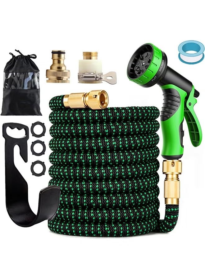 RUIYADA 75ft Garden Hose, Expandable Water Hose, Flexible No-Kink Water Pipe With 10 Function Hose Spray Nozzle, Solid Brass Connector, Holder & Storage Bag for Connector/Spray Gun/Hose Set Water Pipes for Garden Car Pet Cleaning - Image 1