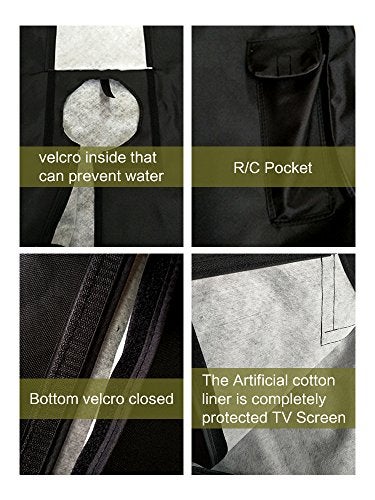 acoveritt Outdoor 55" TV Set Cover,Scratch Resistant Liner Protect LED Screen Best-Compatible with Standard Mounts and Stands (Black) - Image 5