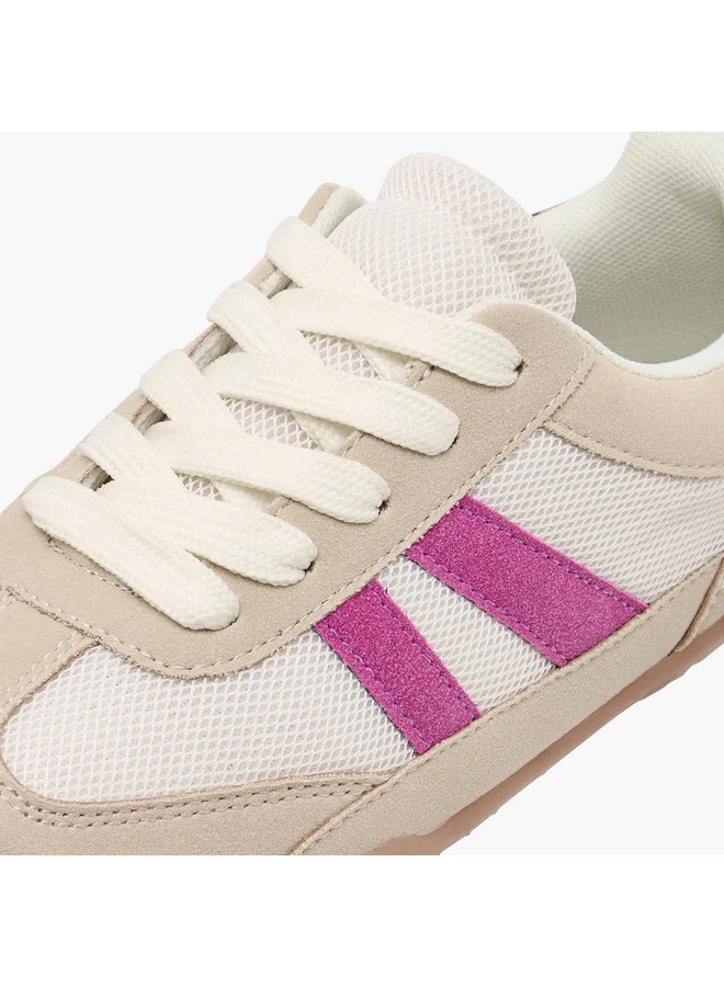 Little Missy Girls Panelled Lace-Up Sneakers
