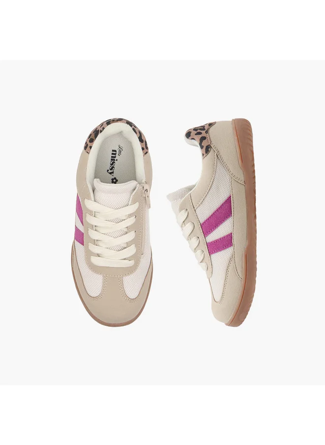 ميسي الصغيرة Girls Panelled Lace-Up Sneakers