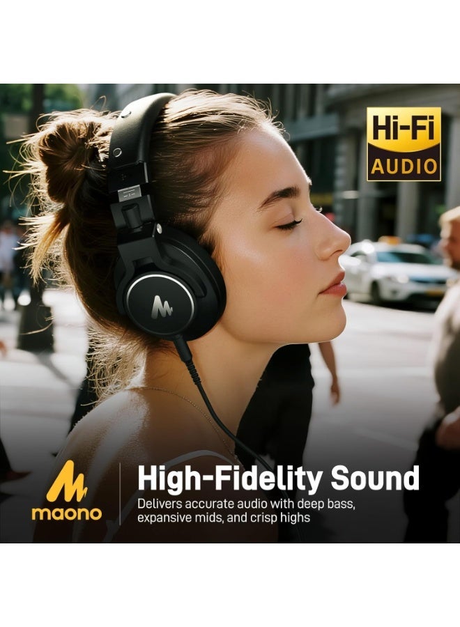 Maono MH700 Professional Studio Headphones - Wired, Closed-Back with Detachable Cable, Black - Image 4