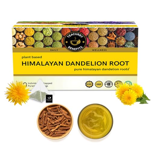 TEACURRY Dandelion Root Tea (1 Month Pack, 30 Tea Bags) - Helps to detox body and liver - Image 1