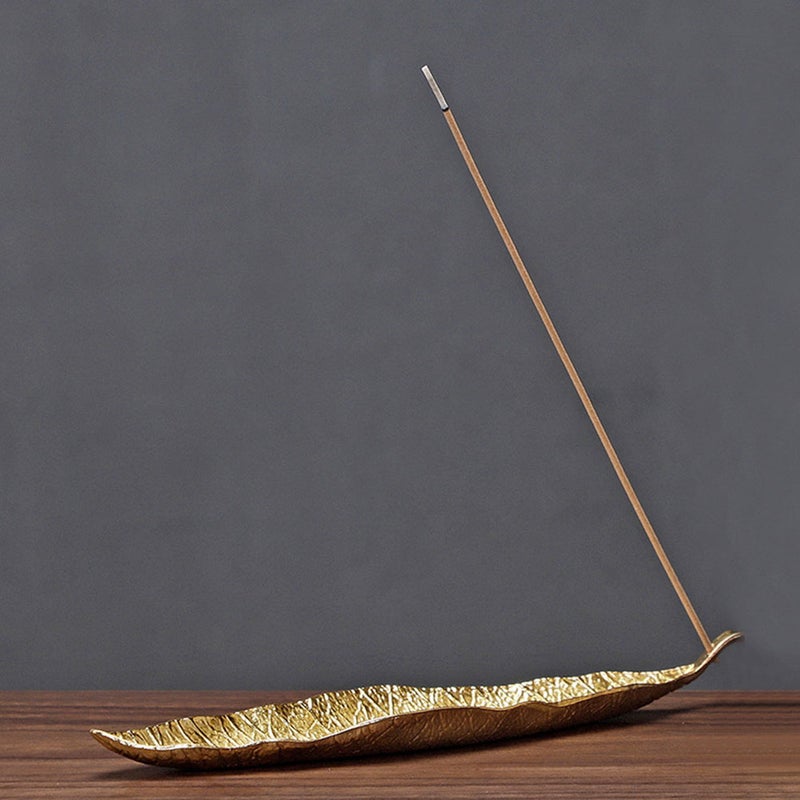Zinc Alloy Incense Burner Holder Leaf Shape Incense Tray Incense - Image 1
