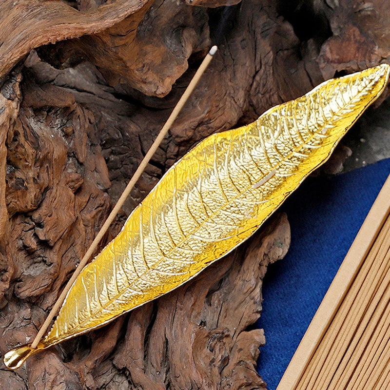 Zinc Alloy Incense Burner Holder Leaf Shape Incense Tray Incense - Image 3