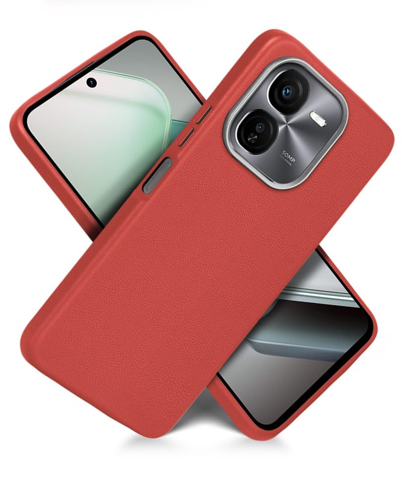 WOW IMAGINE Back Cover for iQOO Z9x 5G | Ultra Slim Flexible Non-Slip Grip | Inner Fabric | Metal Camera Ring & Lightweight Soft Silicone Mobile Case – Crimson Red - Image 2