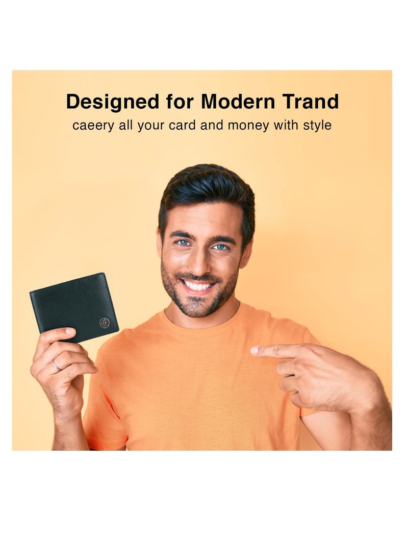  هاموندز فلاي كاتشر محفظة جلدية للرجال، حماية ، محفظة نقود ثنائية الطي،  خانات للبطاقات، جيب للعملات، جيوب مخفية - أخضر بحري - Image 2